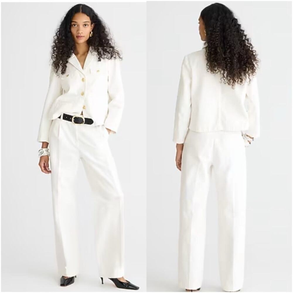 NWT J. CREW Petite Wide-Leg Essential Jean in White
